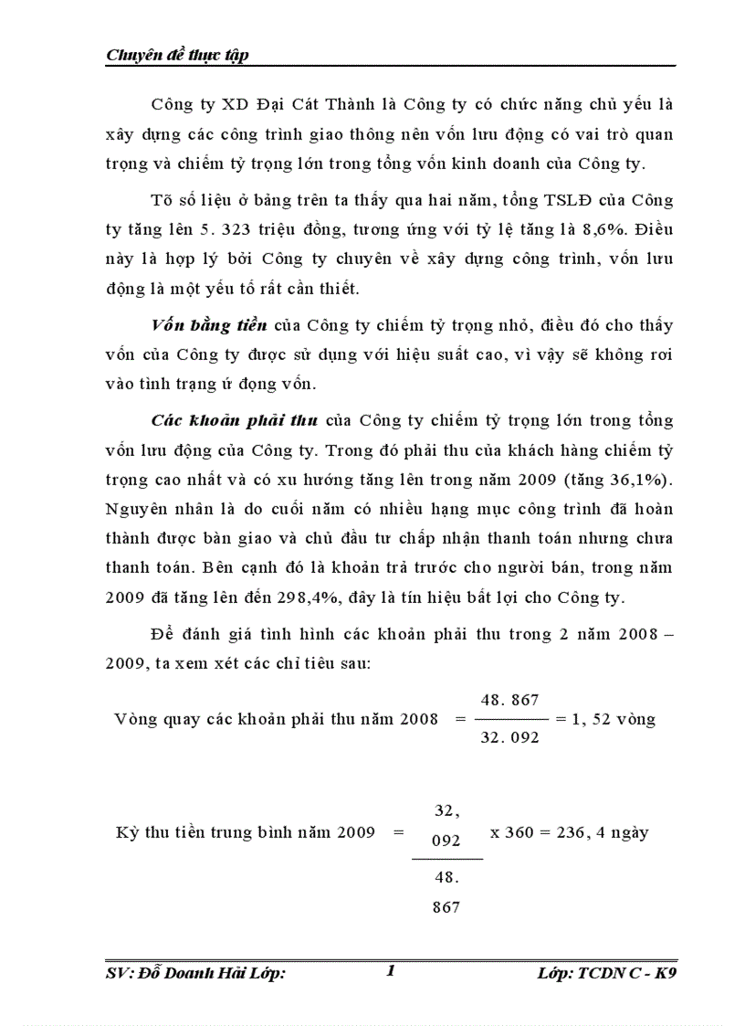 image for page Sử dụng hiệu quả vốn lưu động tại Công ty Cổ phần Xây dựng Đại Cát Thành 1