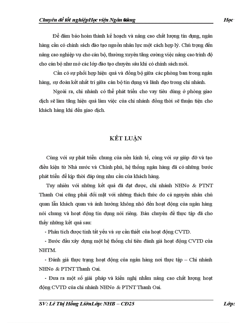 image for page Thực trạng và giải pháp nâng cao chất lượng cho vay tiêu dùng tại chi nhánh NHNo PTNT Thanh Oai 1