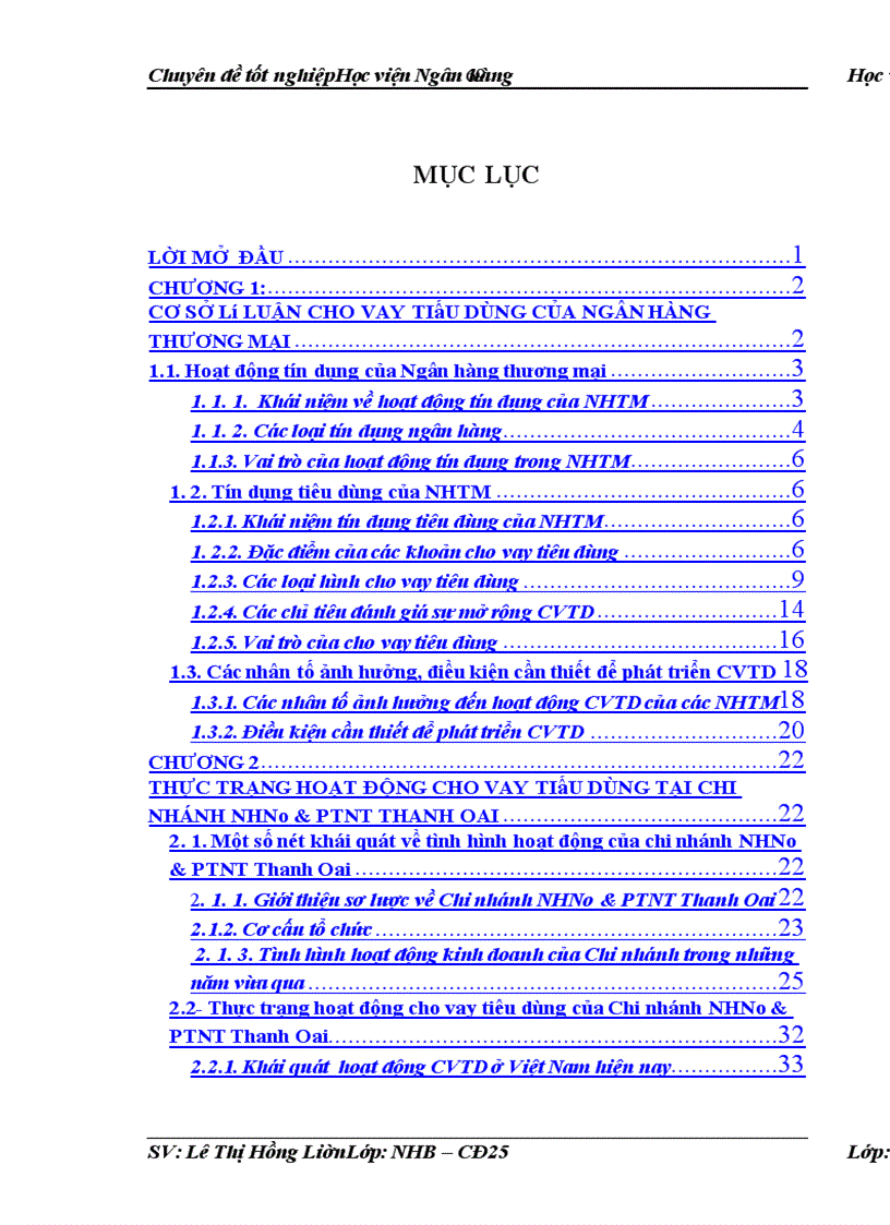 image for page Thực trạng và giải pháp nâng cao chất lượng cho vay tiêu dùng tại chi nhánh NHNo PTNT Thanh Oai 1