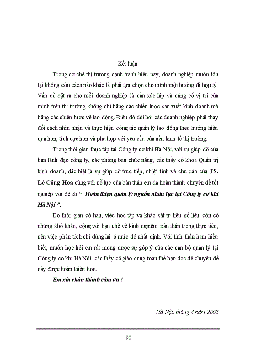 image for page Hoàn thiện quản lý nguồn nhân lực tại công ty cơ khí Hà Nội 1