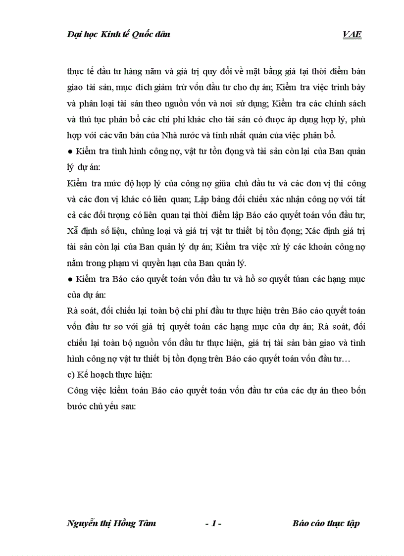 image for page báo cáo tổng hợp tại Công ty TNHH Kiểm toán và Định giá Việt Nam VAE