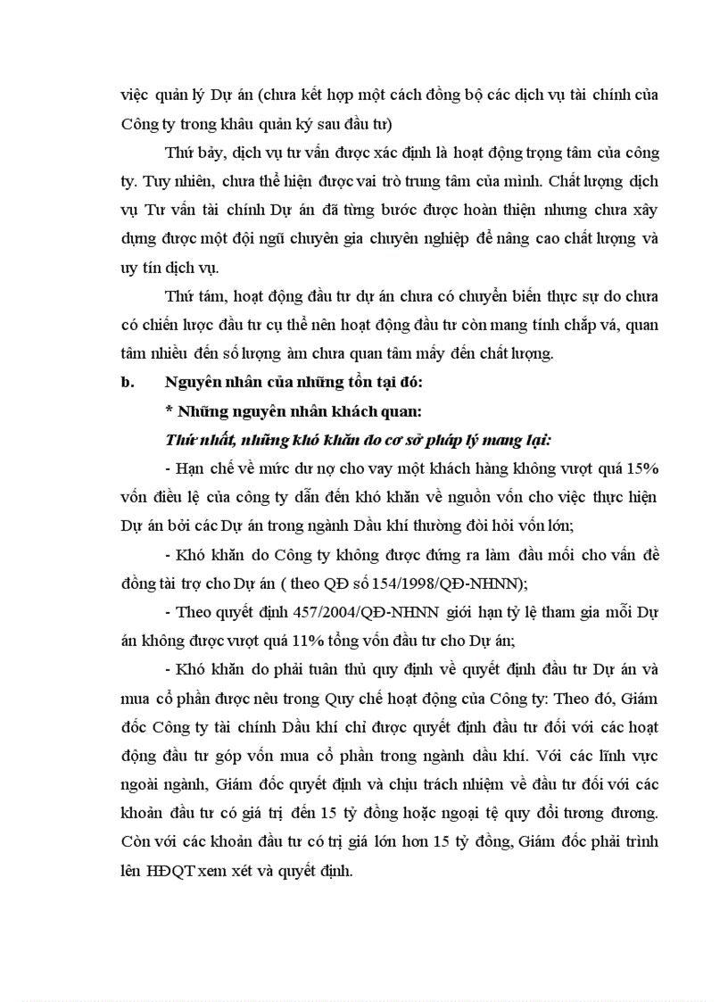 image for page Tình hình đầu tư tài chính vào Dự án tại Công ty tài chính Dầu khí thuộc Tổng công ty Dầu khí Việt Nam 1