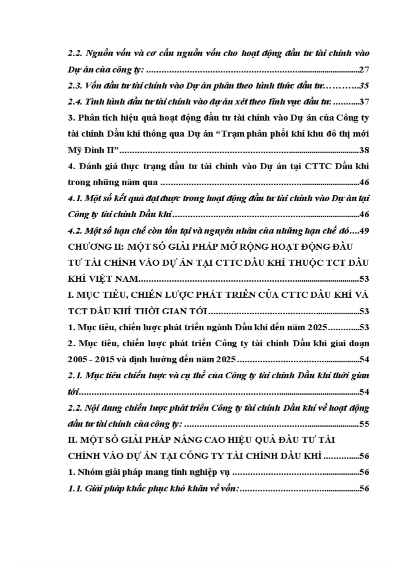 image for page Tình hình đầu tư tài chính vào Dự án tại Công ty tài chính Dầu khí thuộc Tổng công ty Dầu khí Việt Nam 1