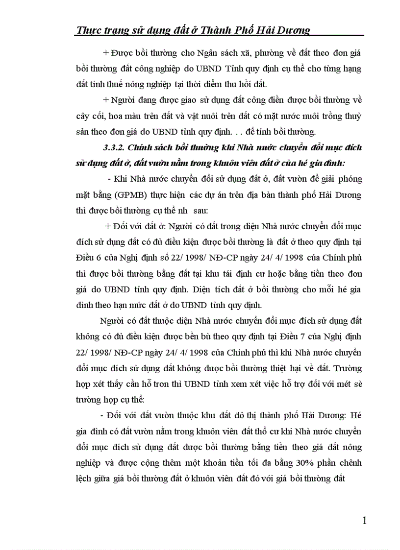 image for page Thực trạng sử dụng đất ở Thành Phố Hải Dương 1