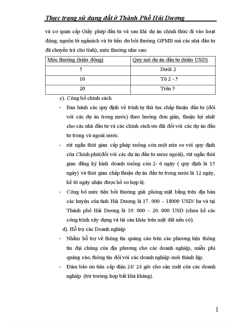 image for page Thực trạng sử dụng đất ở Thành Phố Hải Dương 1