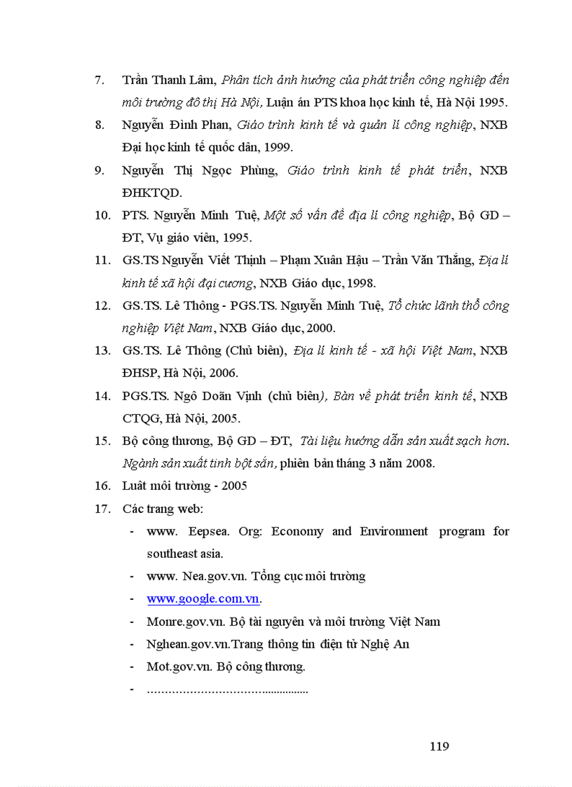 image for page Phát triển công nghiệp và tác động của nó lên ô nhiễm môi trường ở huyện Thanh Chương tỉnh Nghệ An 1