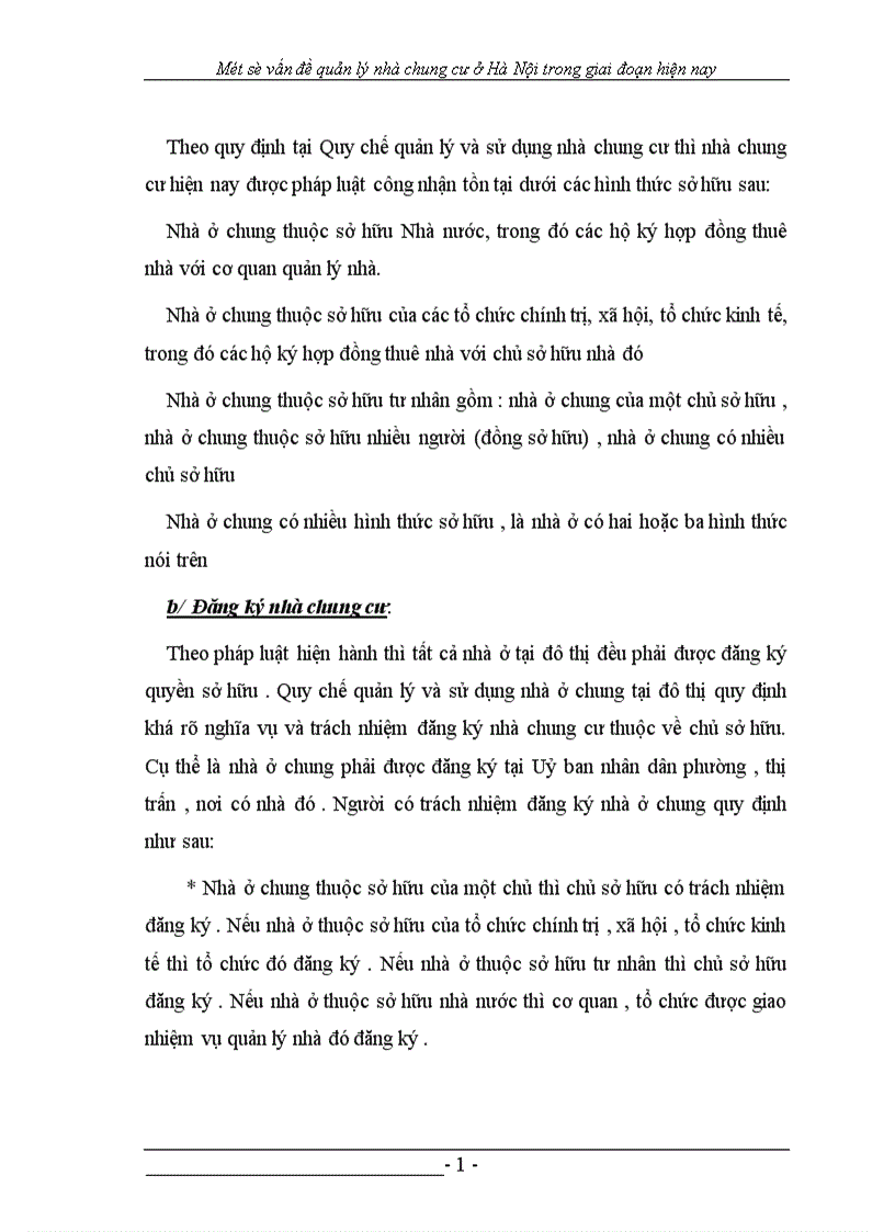 image for page Một số vấn đề quản lý nhà chung cư ở trong giai đoạn hiện nay 1