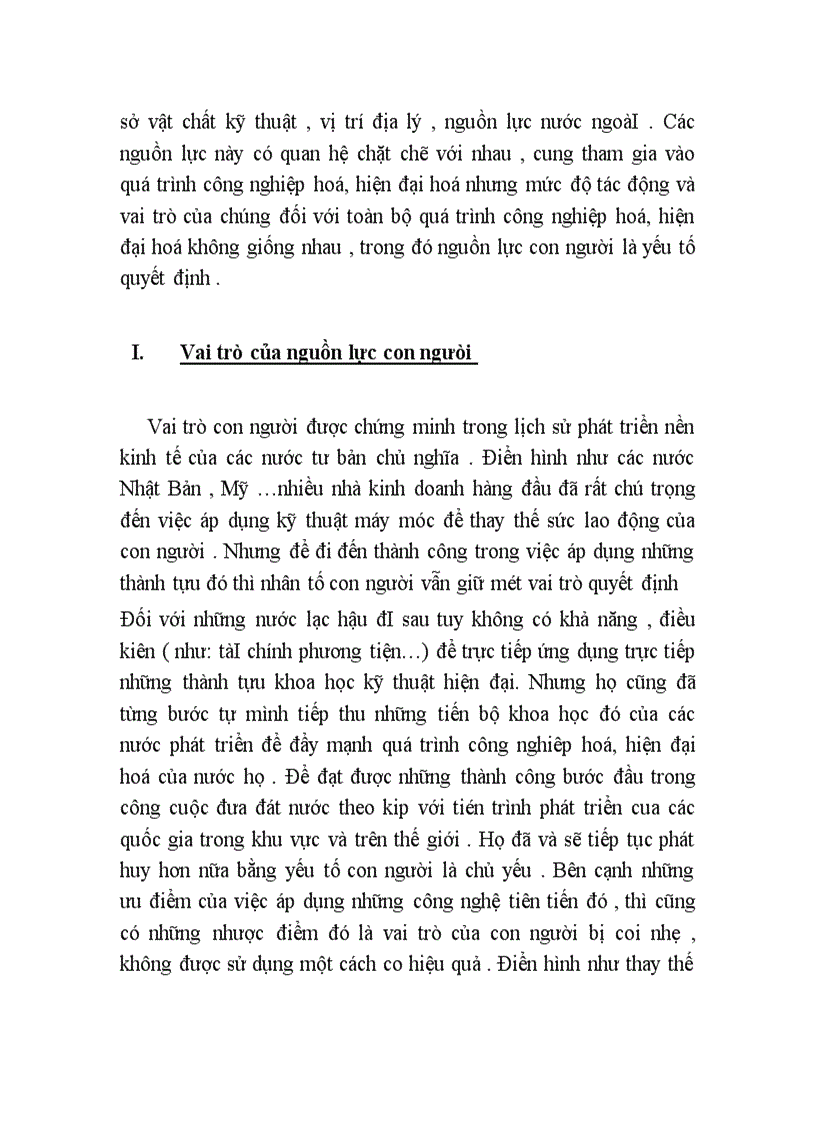 Vai trò của con người trong quá trình công nghiệp hoá hiện đại hoá đất nước 1