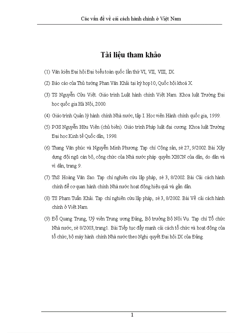 image for page Các vấn đề về cải cách hành chính ở Việt Nam 1