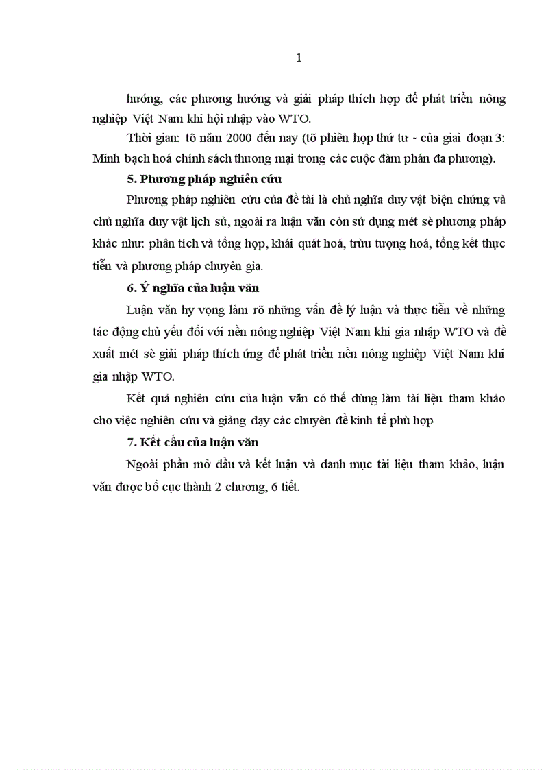 Tác động của gia nhập tổ chức thương mại thế giới đến nền nông nghiệp Việt Nam 1