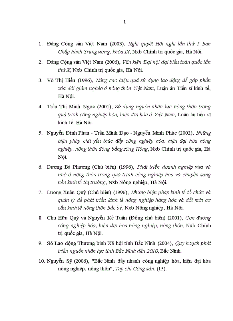 image for page Nguồn nhân lực trong quá trình công nghiệp hóa hiện đại hóa nông nghiệp nông thôn ở tỉnh Bắc Ninh 1