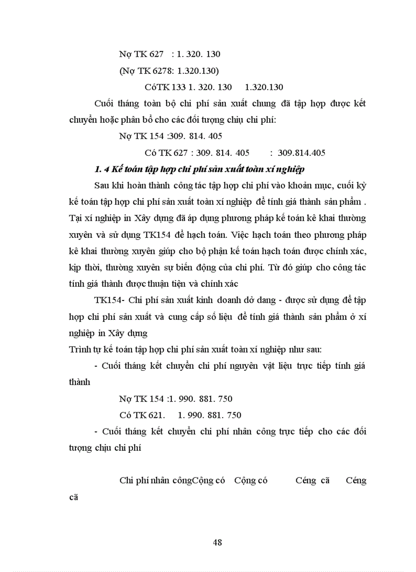 image for page Tổ chức kế toán chi phí sản xuất và tính giá thành sản phẩm ở xí nghiệp in xây dựng 1