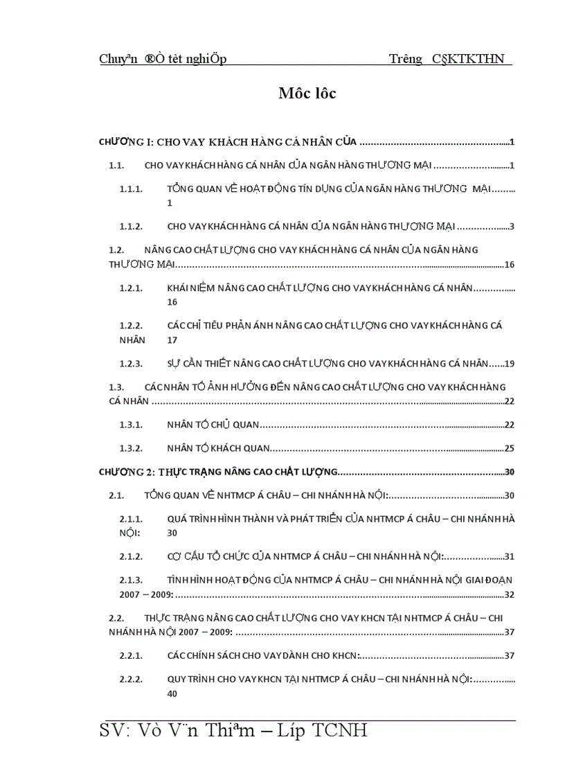 image for page Giải pháp mở rộng cho vay khách hàng cá nhân tại NHTMCP Á Châu chi nhánh Hà Nội