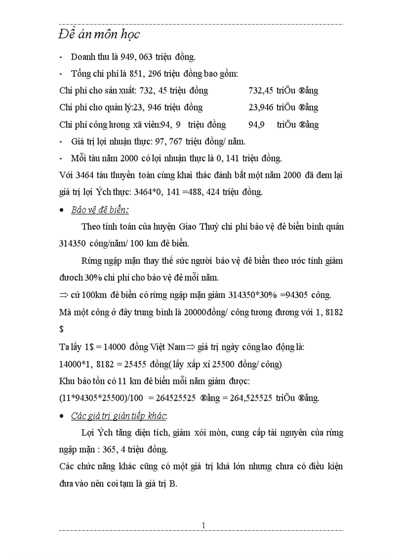 image for page Đề án môn học Thực trạng rừng ngập mặn ở Xuân Thuỷ