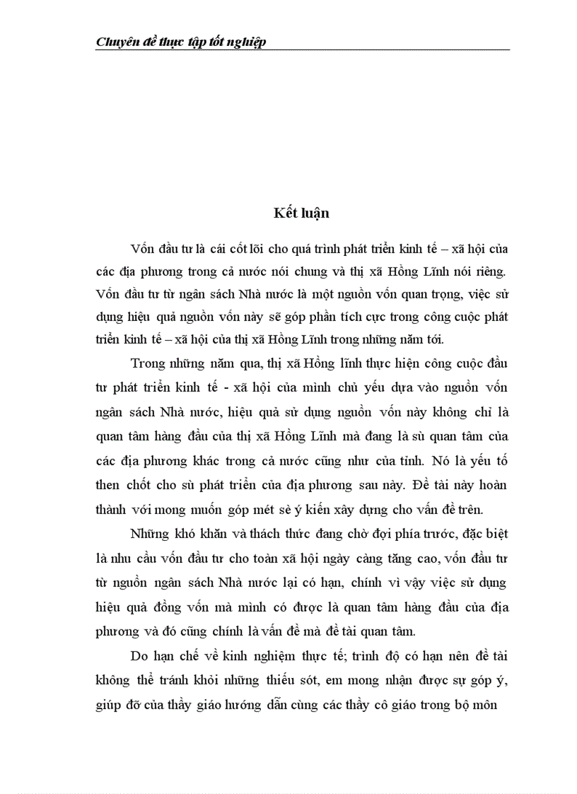 image for page Thực trạng và giải pháp sử dụng hiệu quả vốn đầu tư từ ngân sách cho đầu tư phát triển trên địa bàn thị xã Hồng Lĩnh tỉnh Hà Tĩnh giai đoạn 2000 2010