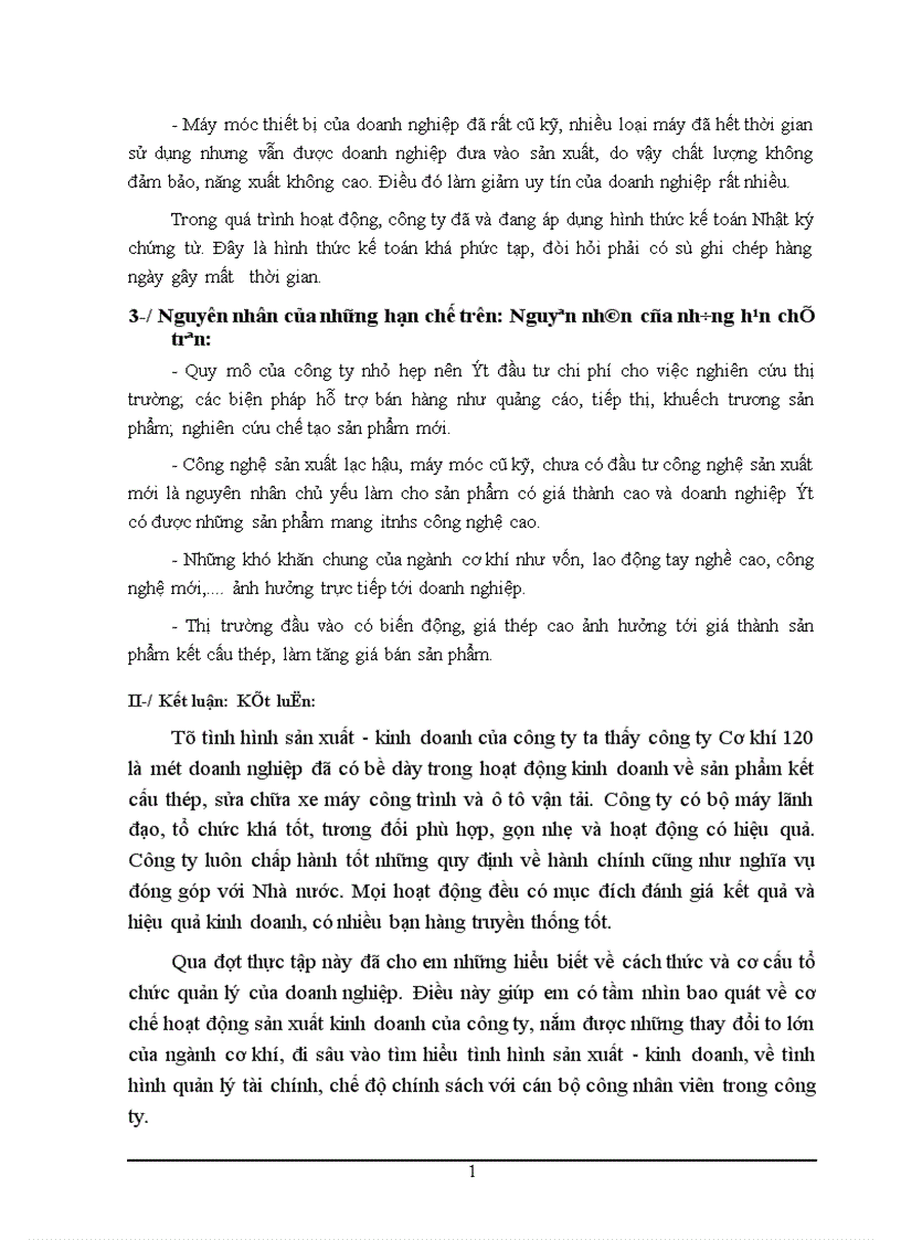 image for page Báo cáo thực tập tổng hợp tại công ty Cơ khí 120