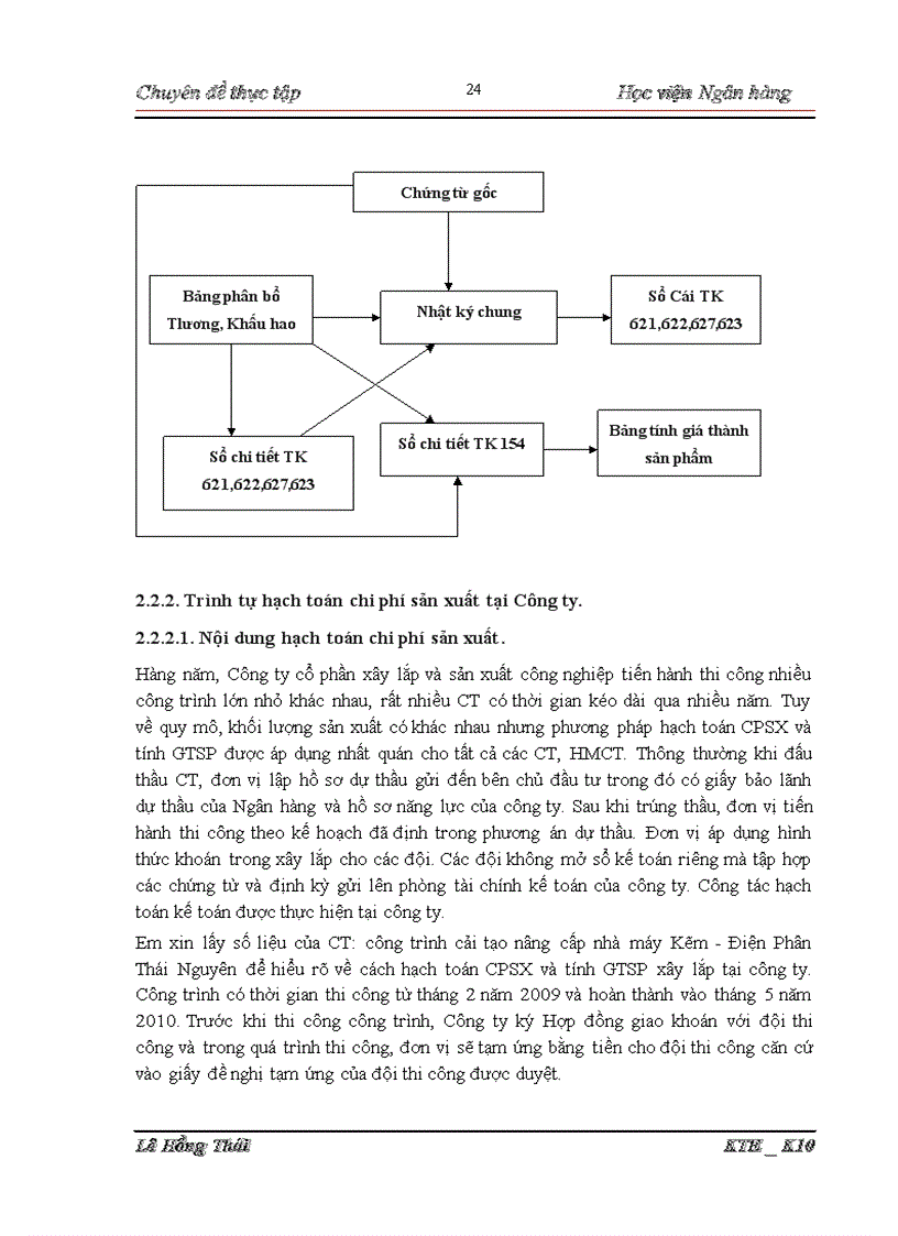 image for page Hoàn thiện kế toán chi phí sản xuất và tính giá thành sản phẩm tại Công ty cổ phần xây lắp và sản xuất công nghiệp 1
