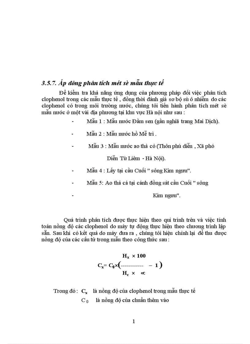 image for page Ứng dụng kỹ thuật HPLC vào việc tách và phân tích định lượng các clophenol trong nước