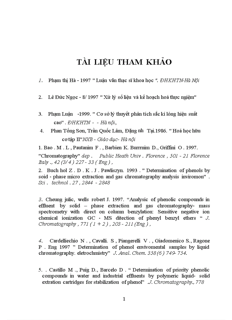 image for page Ứng dụng kỹ thuật HPLC vào việc tách và phân tích định lượng các clophenol trong nước