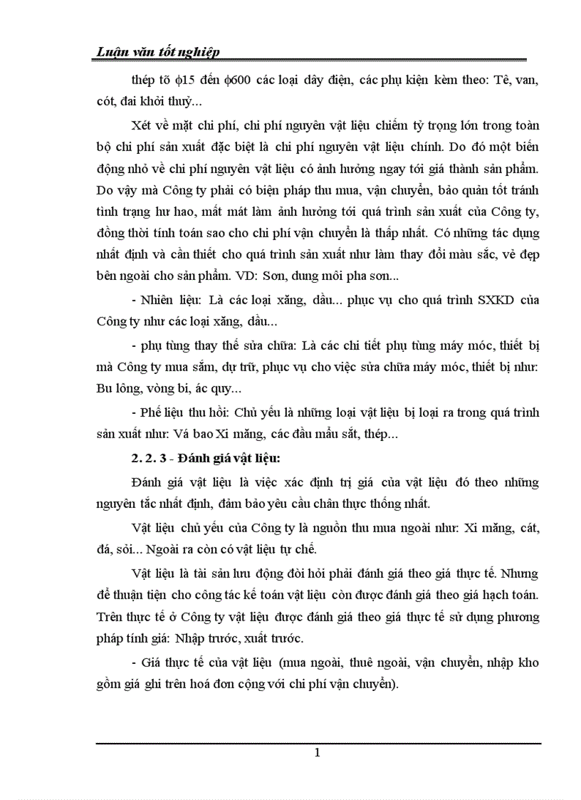 image for page Kế toán nguyên vật liệu và phân tích tình hình quản lý sử dụng nguyên vật liệu ở Công ty Xây dựng lắp máy Điện nước Hà Nội