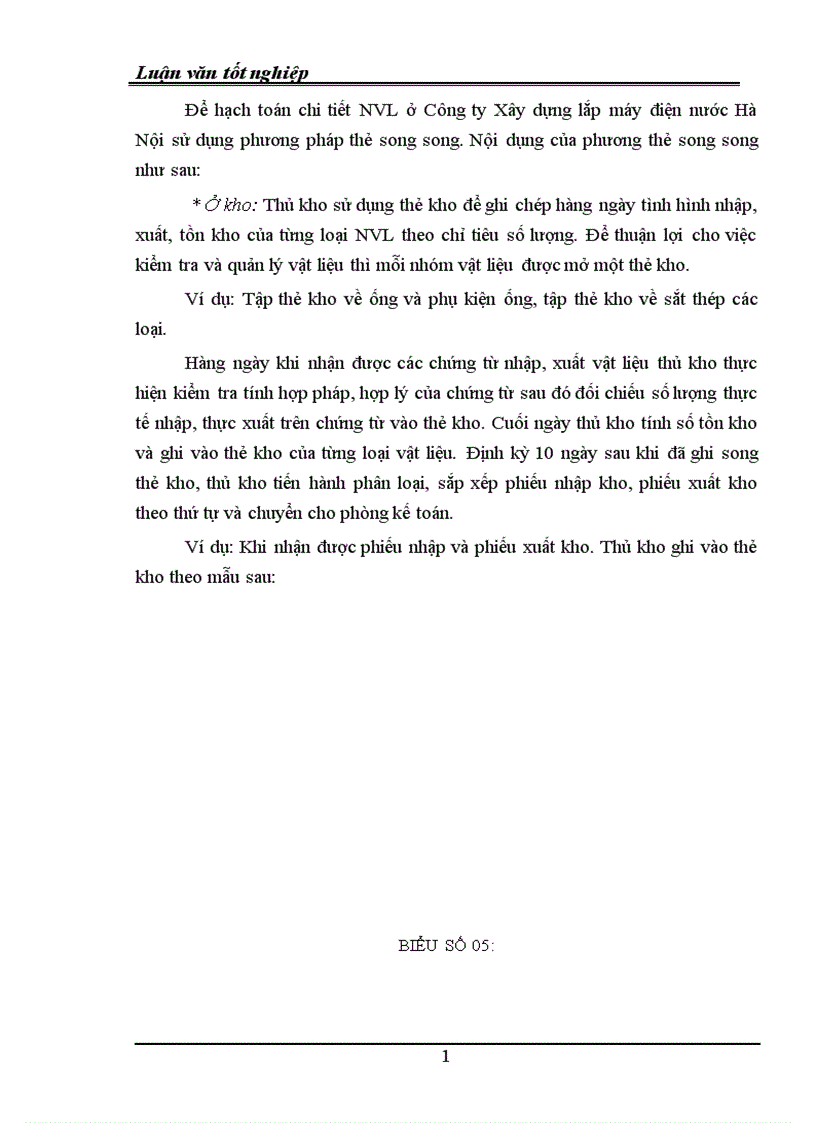 image for page Kế toán nguyên vật liệu và phân tích tình hình quản lý sử dụng nguyên vật liệu ở Công ty Xây dựng lắp máy Điện nước Hà Nội