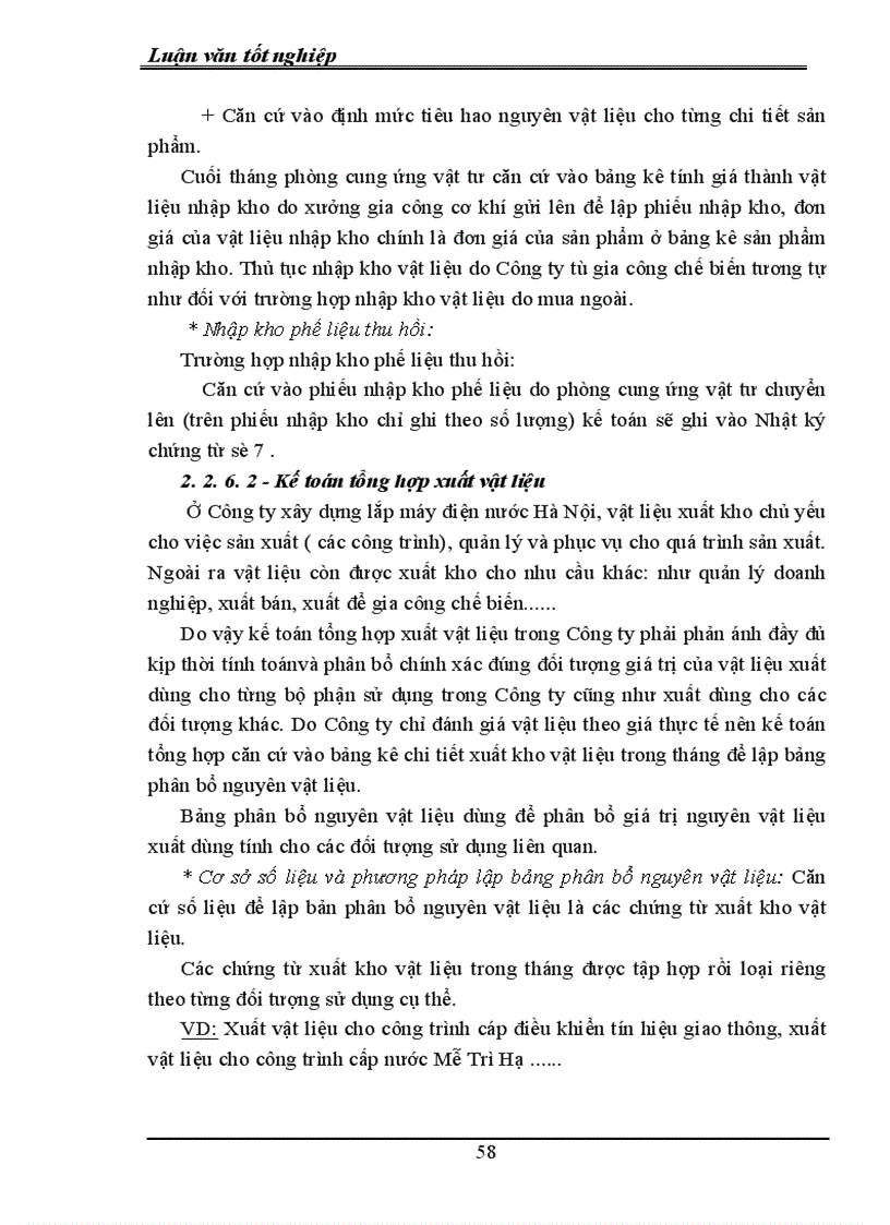 image for page Kế toán nguyên vật liệu và phân tích tình hình quản lý sử dụng nguyên vật liệu ở Công ty Xây dựng lắp máy Điện nước Hà Nội