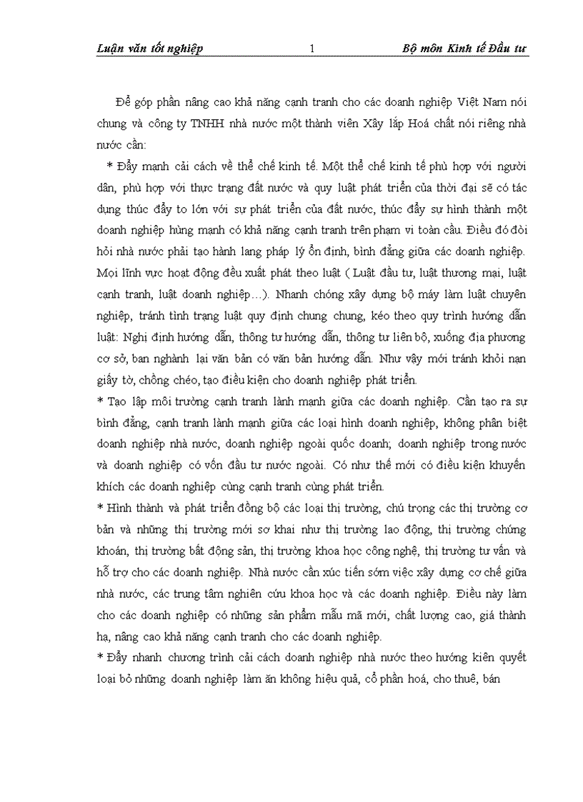 image for page Thực trạng và giải pháp đầu tư nâng cao năng lực cạnh tranh của Công ty TNHH nhà nước một thành viên xây lắp hóa chất 1
