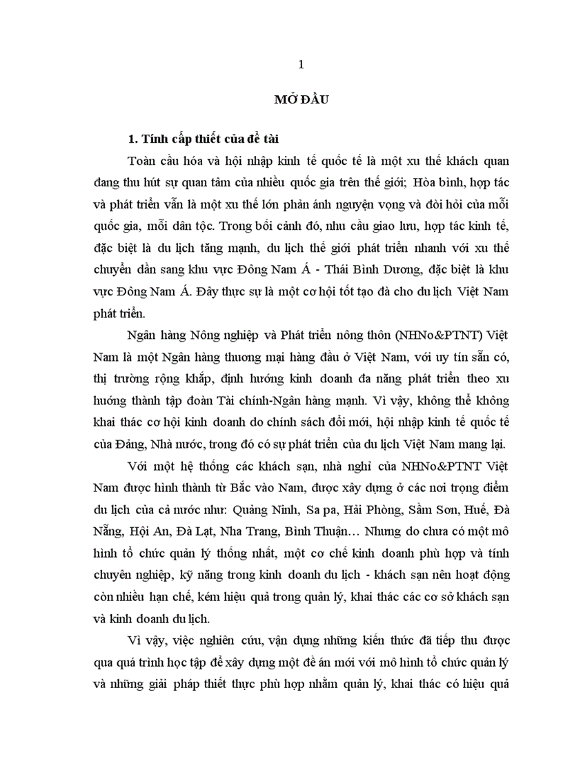 image for page Dịch vụ khách sạn trong hoạt động của NHNo PTNT Việt Nam 1