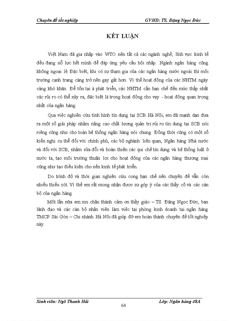 image for page Giải pháp hạn chế rủi ro trong hoạt động cho vay tại Ngân hàng thương mại cổ phần Sài Gòn chi nhánh Hà Nội 1