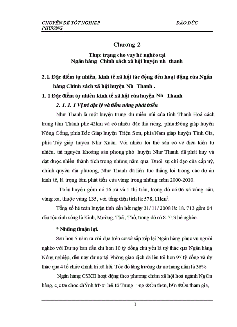 image for page Cho vay hộ nghèo tại Ngân hàng Chính sách xã hội Huyện Như Thanh Tỉnh Thanh Hoá Thực trạng và giải pháp 1