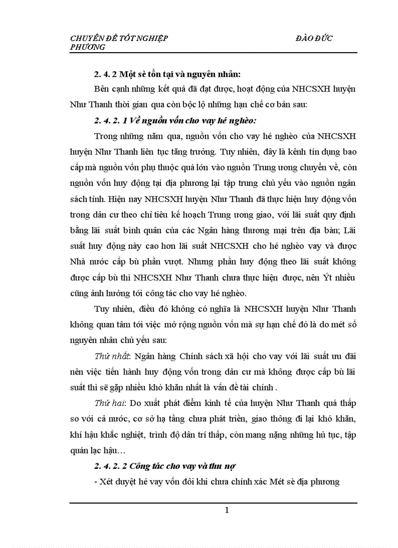 image for page Cho vay hộ nghèo tại Ngân hàng Chính sách xã hội Huyện Như Thanh Tỉnh Thanh Hoá Thực trạng và giải pháp 1