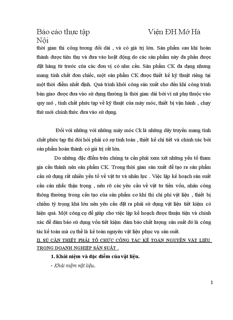 Tổ chức công tác kế toán nguyên vật liệu và tình hình quản lý sử dụng nguyên vật liệu tại Công ty tnhh thiết bị Hồng Đăng 1
