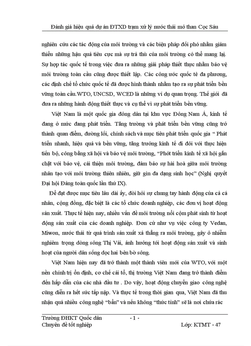 image for page Đánh giá hiệu quả dự án đầu tư xây dựng Trạm xử lý nước thải mỏ than Cọc Sáu