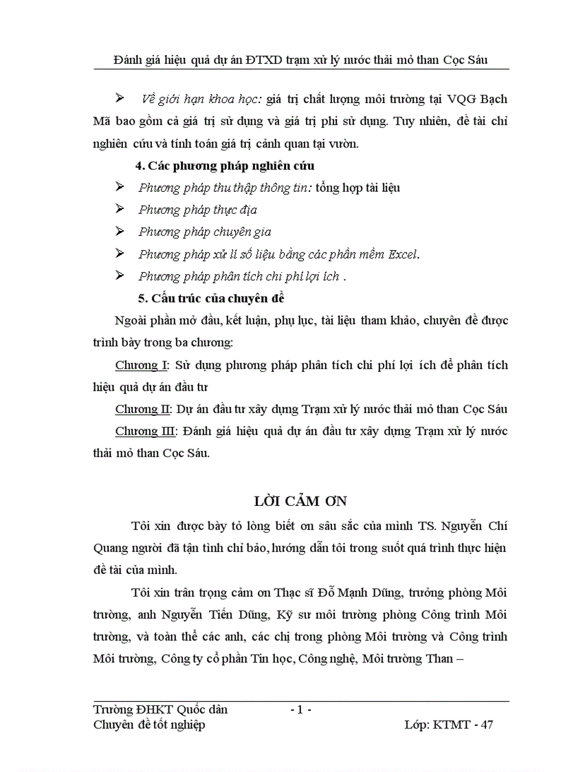 image for page Đánh giá hiệu quả dự án đầu tư xây dựng Trạm xử lý nước thải mỏ than Cọc Sáu