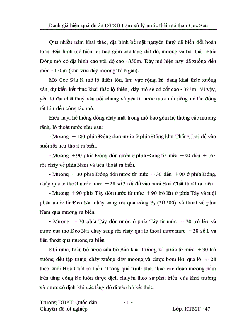 image for page Đánh giá hiệu quả dự án đầu tư xây dựng Trạm xử lý nước thải mỏ than Cọc Sáu