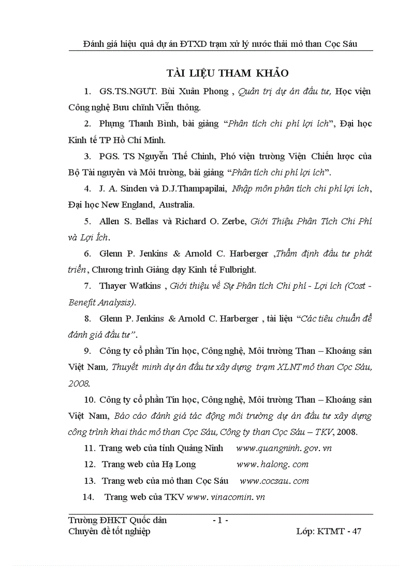 image for page Đánh giá hiệu quả dự án đầu tư xây dựng Trạm xử lý nước thải mỏ than Cọc Sáu