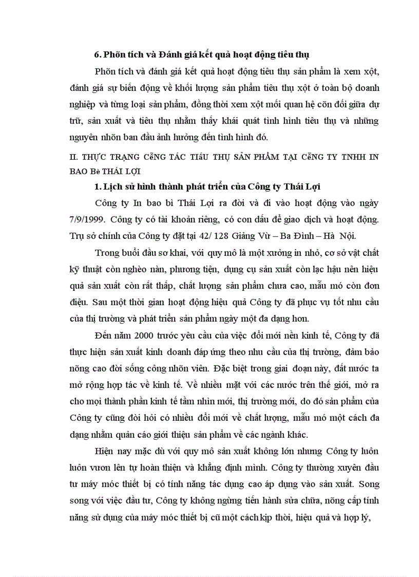 image for page Một số biện pháp nhằm đẩy mạnh hoạt động tiêu thụ sản phẩm của Công ty TNHH in bao bì Thái Lợi 1