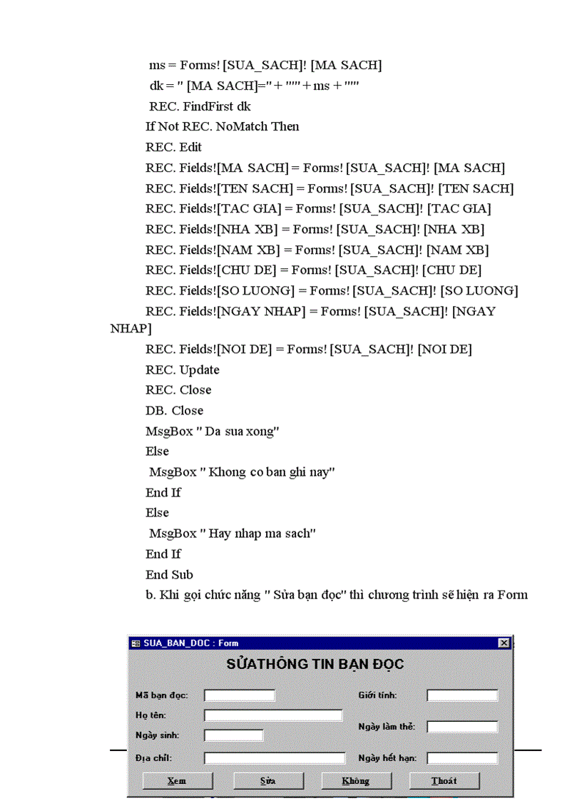 image for page Quản lý thư viện được xây dựng trên hệ quản trị cơ sở dữ liệu Access97