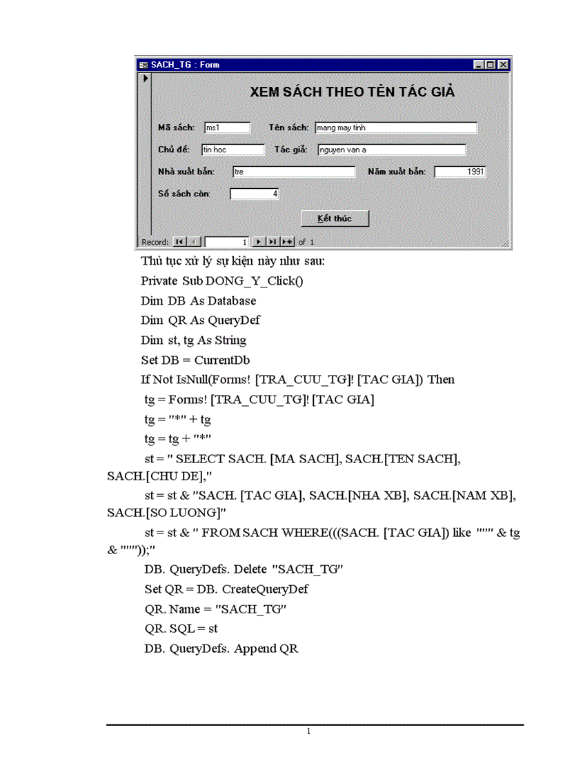 image for page Quản lý thư viện được xây dựng trên hệ quản trị cơ sở dữ liệu Access97
