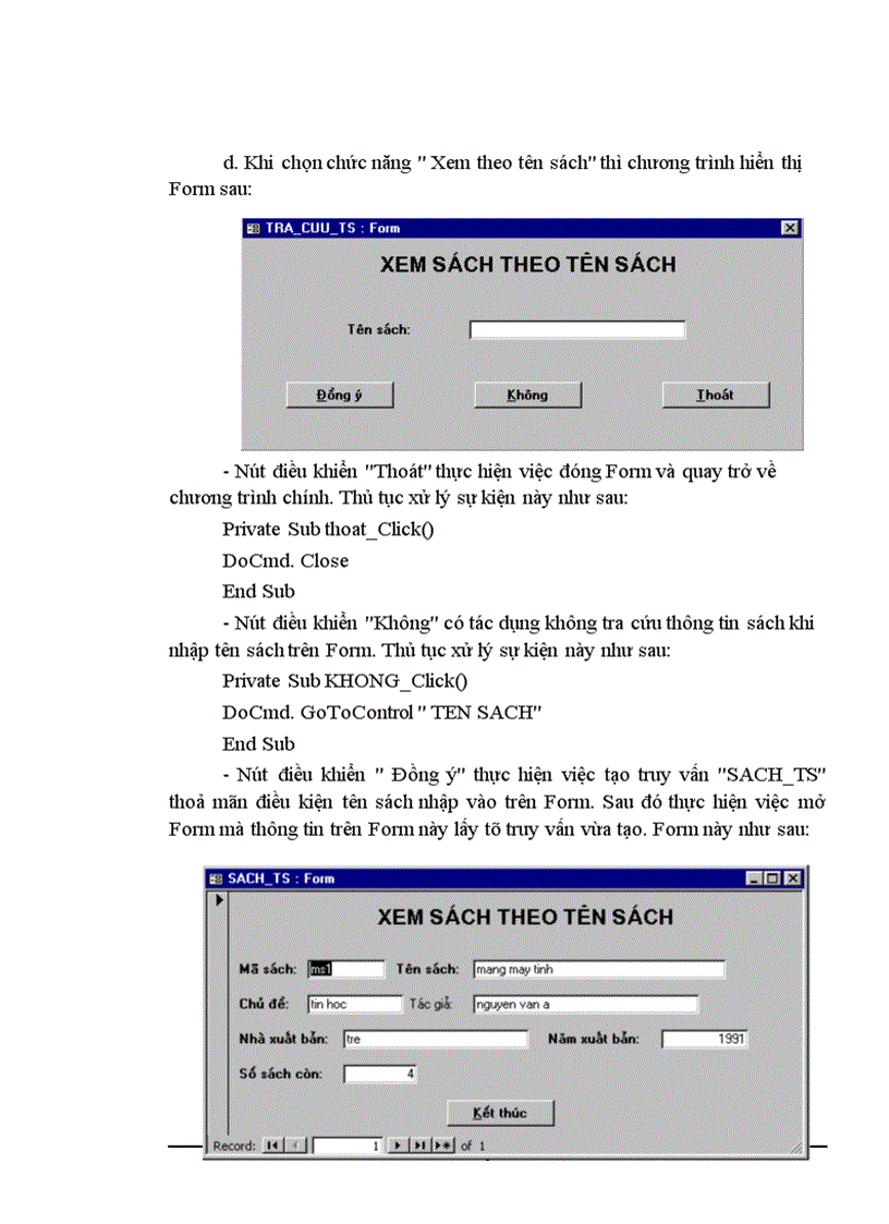 image for page Quản lý thư viện được xây dựng trên hệ quản trị cơ sở dữ liệu Access97