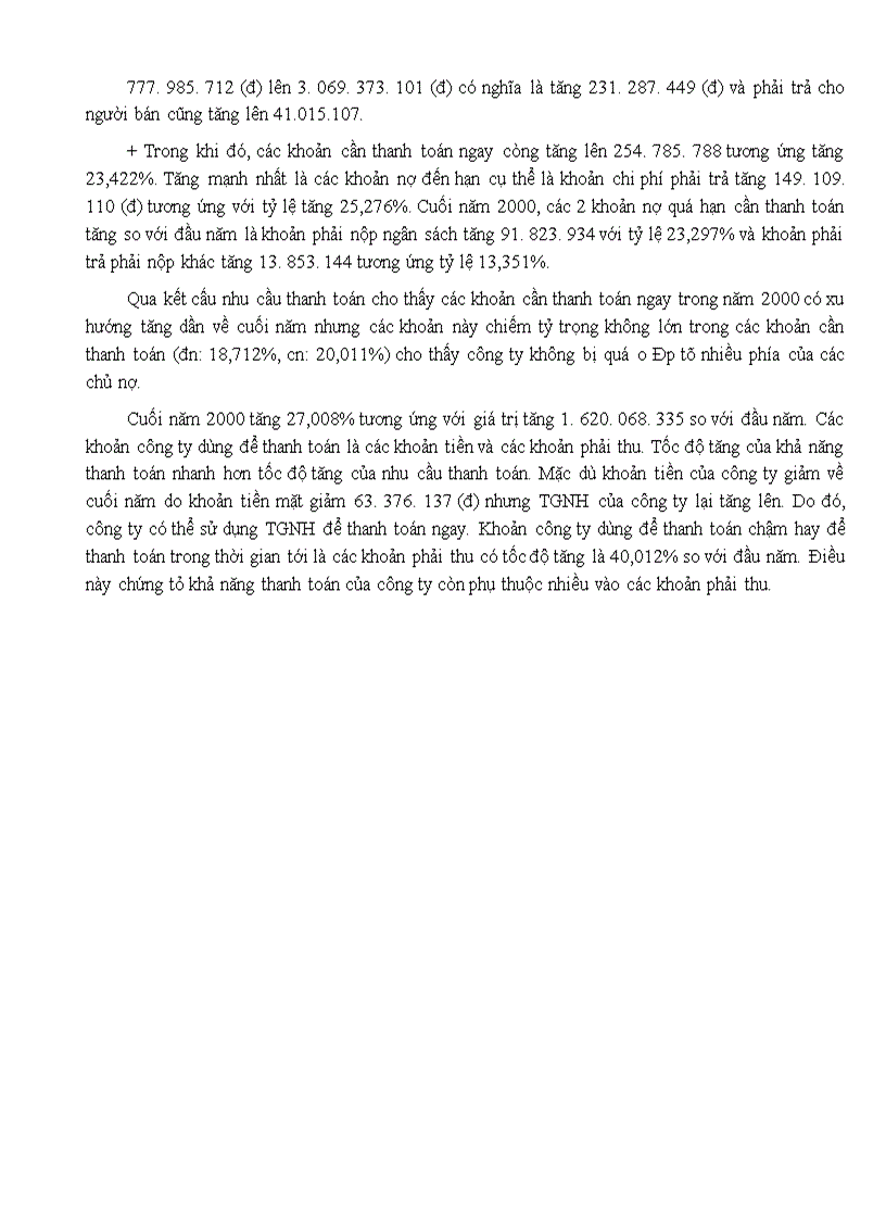 image for page Phân tích tình hình tài chính của doanh nghiệp thông qua Bảng cân đối kế toán năm 2000