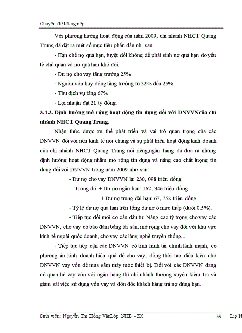 image for page Giải pháp mở rộng hoạt động tín dụng đối với DNVVN tại chi nhánh NHCT Quang Trung 1