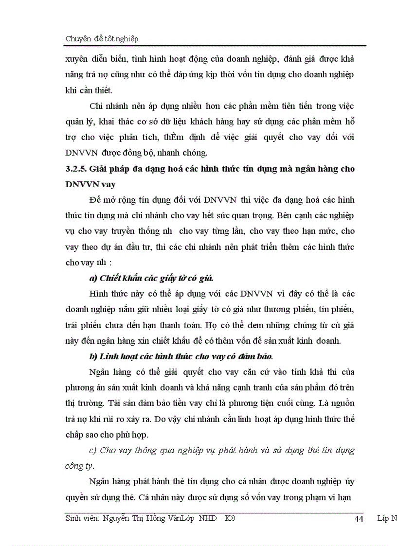 image for page Giải pháp mở rộng hoạt động tín dụng đối với DNVVN tại chi nhánh NHCT Quang Trung 1