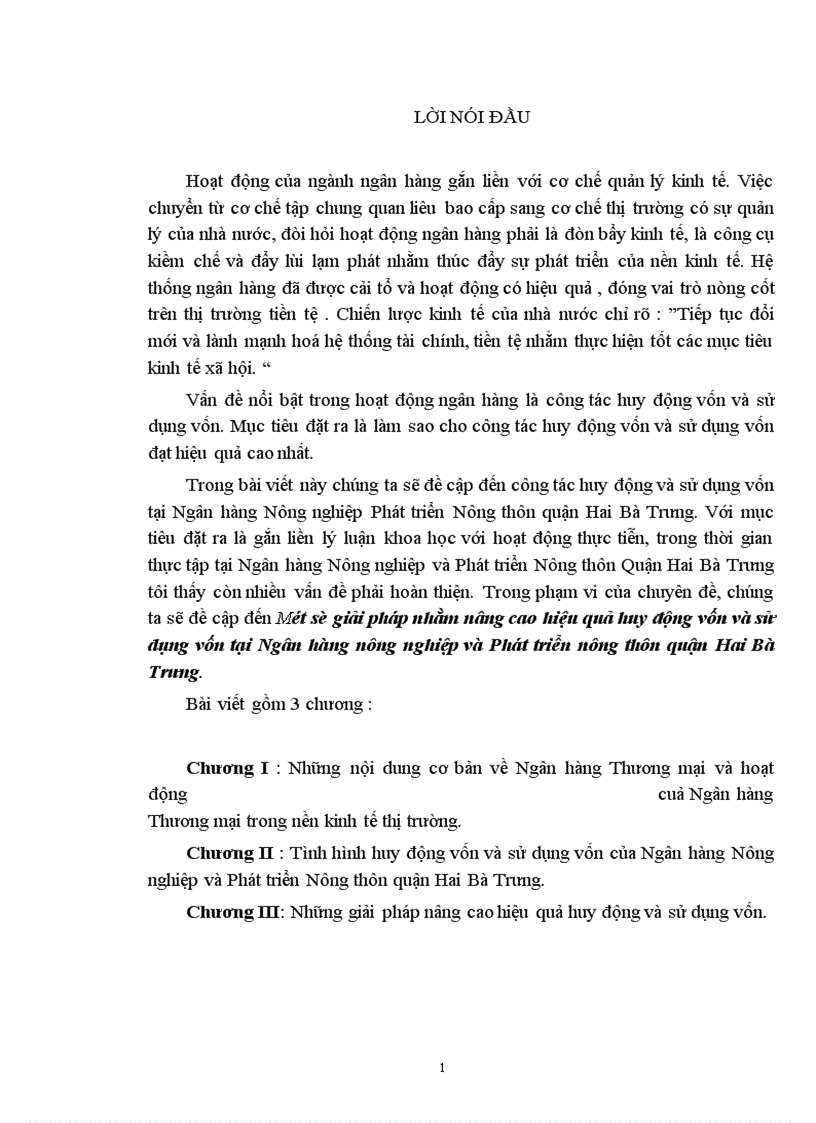 image for page Một số giải pháp nhằm nâng cao hiệu quả huy động vốn và sử dụng vốn tại Ngân hàng nông nghiệp và Phát triển nông thôn quận Hai Bà Trưng 1