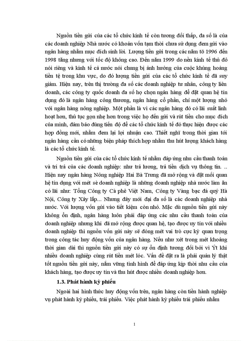 image for page Một số giải pháp nhằm nâng cao hiệu quả huy động vốn và sử dụng vốn tại Ngân hàng nông nghiệp và Phát triển nông thôn quận Hai Bà Trưng 1
