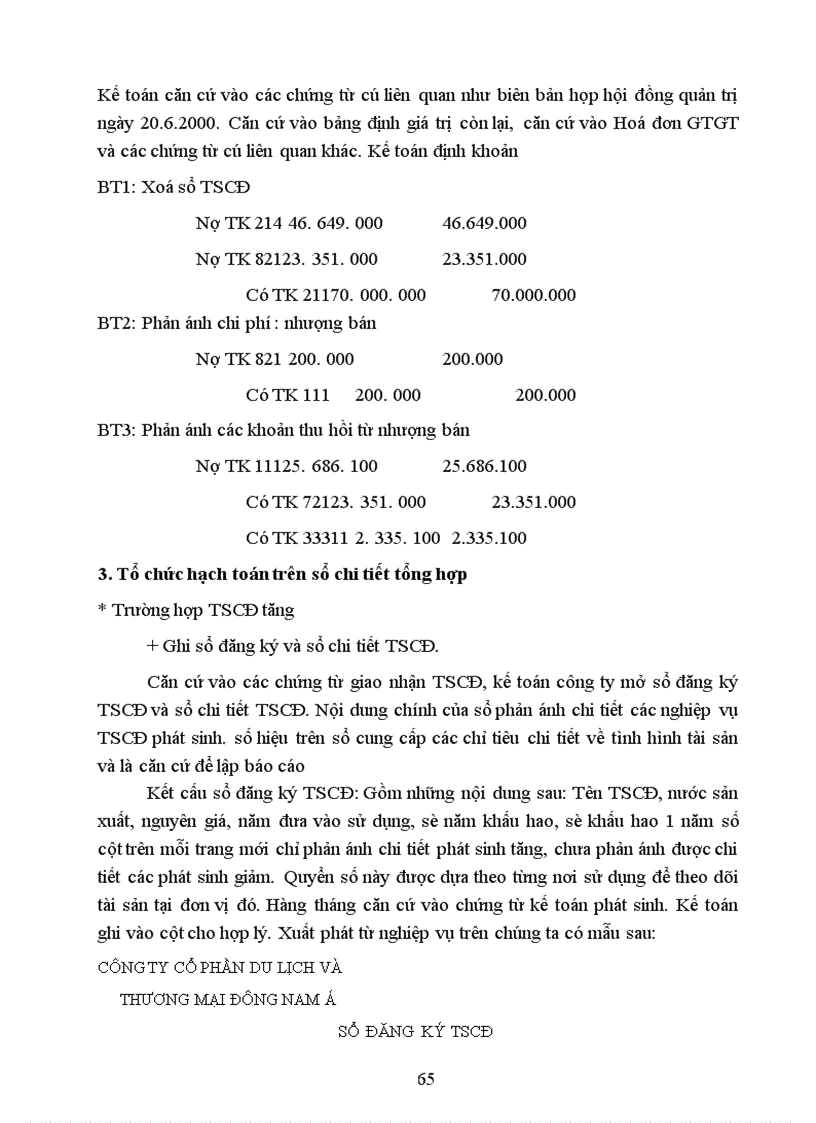 image for page Tổ chức hạch toán tài sản cố định với những vấn đề về quản lý và nâng cao hiệu quả sử dụng tài sản cố định tại Công ty cổ phần Du Lịch và Thương Mại Đông Nam á 1