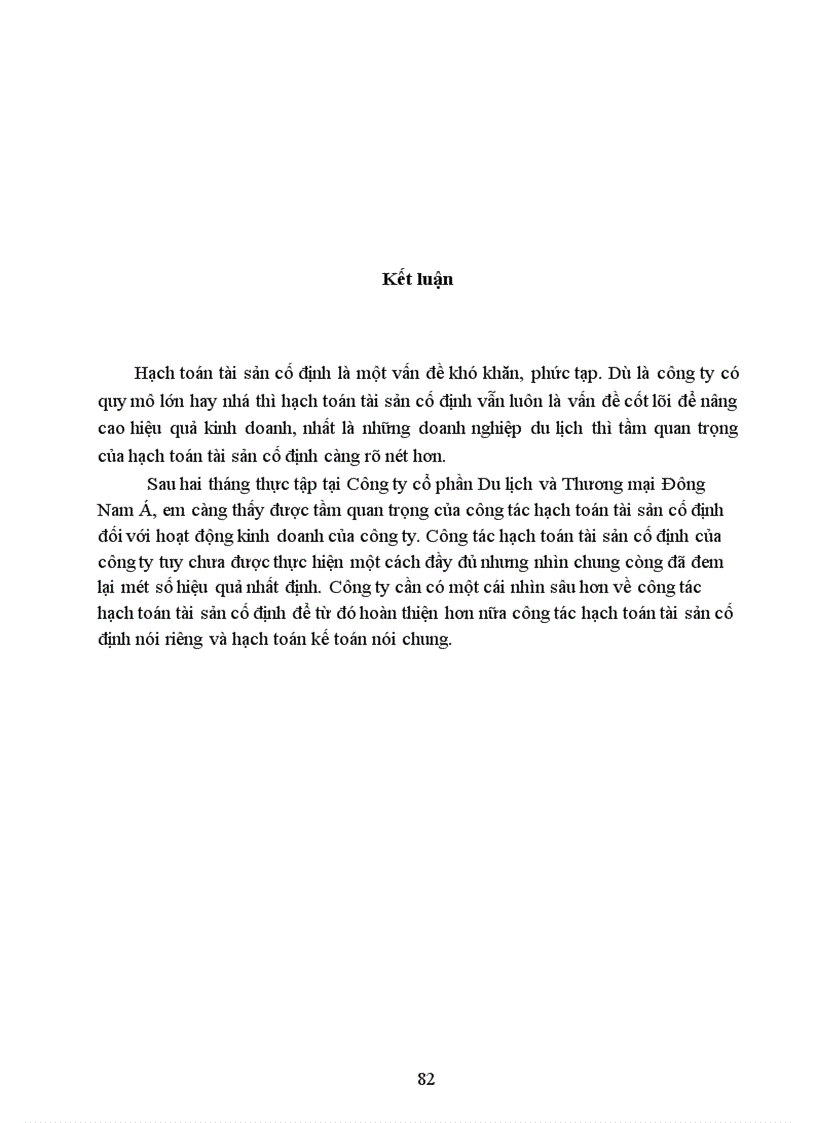 image for page Tổ chức hạch toán tài sản cố định với những vấn đề về quản lý và nâng cao hiệu quả sử dụng tài sản cố định tại Công ty cổ phần Du Lịch và Thương Mại Đông Nam á 1