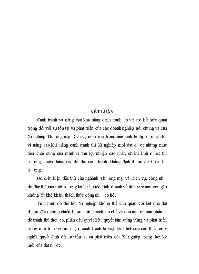 image for page Một số giải pháp chủ yếu nhằm nâng cao khả năng cạnh tranh của Xí nghiệp Thương mại Dịch vụ