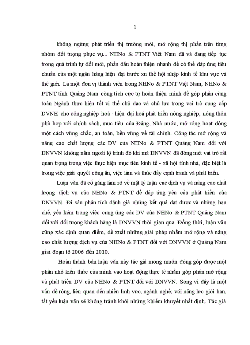 image for page Mở rộng và nâng cao chất lượng dịch vụ Ngân hàng Nông nghiệp và Phát triển nông thôn đối với Doanh nghiệp vừa và nhỏ ở tỉnh Quảng Nam