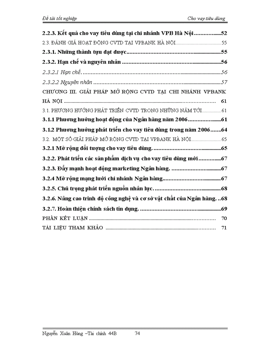 image for page Bàn về mở rộng cho vay tiêu dùng ở chi nhánh VPBank Hà Nội